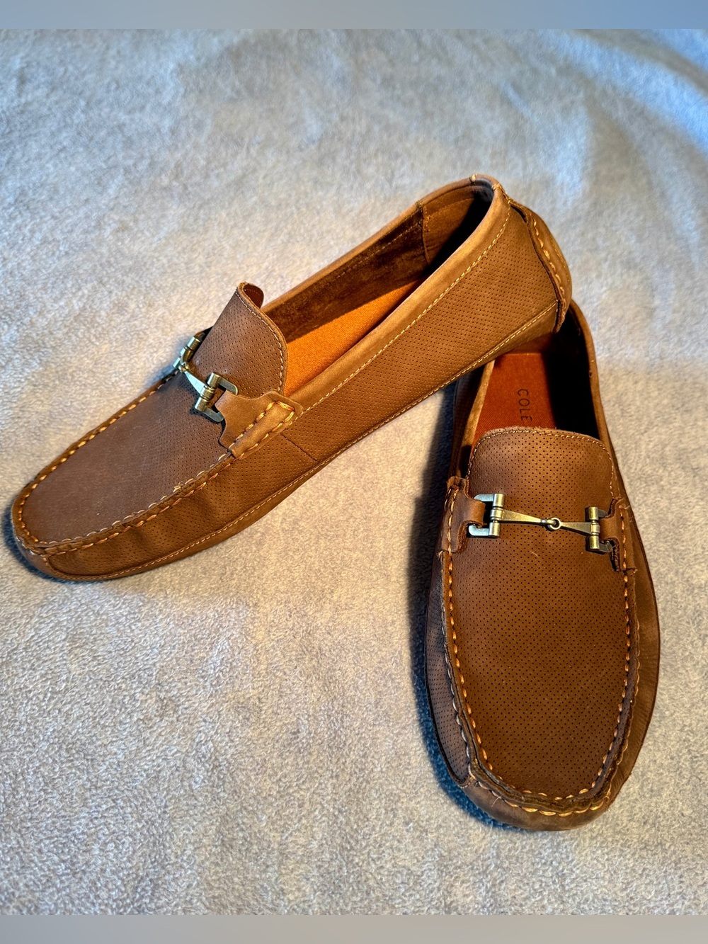 Cole Haan Brown/Tan Leather Bit Loafers